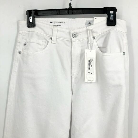 AG ADRIANO GOLDSCHMIED Womens Adria Wide Leg Jeans Size 24 White Low-Rise NWT - Picture 7 of 14